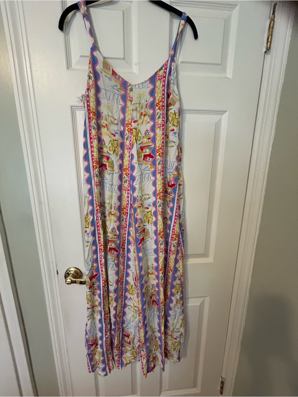 Sleeveless Floral Stripe Maxi Dress in Multicolor